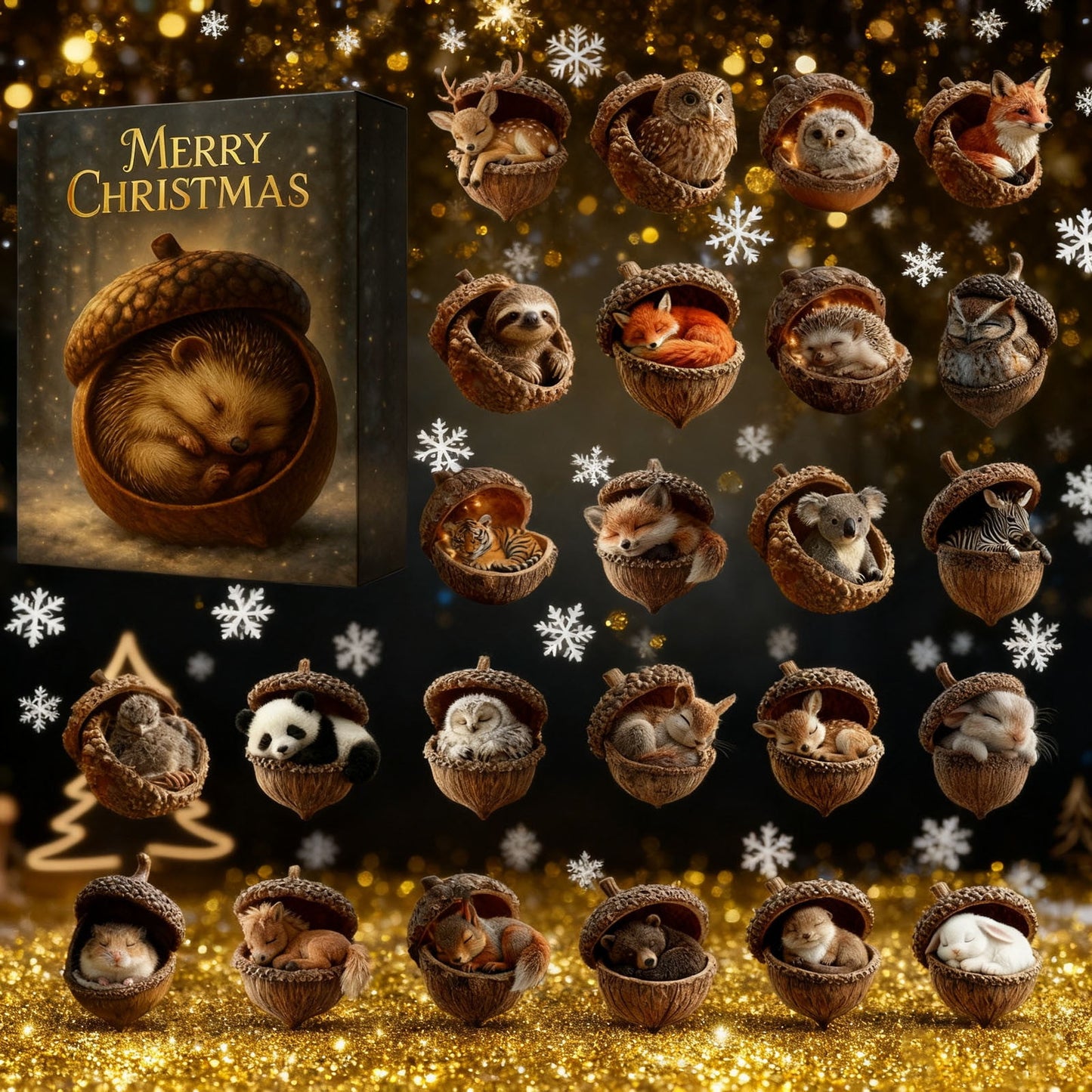 2025 Pinecone Animals Arrival Calendar 2025,Forest Animal Ornament, Acorn Animal Pendants,Acrylic Christmas Countdown Calendar For Home Decor, Festive Family Activity Holiday Decoration