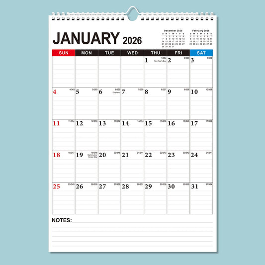 2026 Monthly Calendar Planner Large 17X11 Inch 18 Month Wall Hanging Calendar With Binding Hook For Scheduling