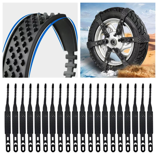 20Pc Reusable Tire Spikes For Trespassers,Tie Tire Chains,Tire Traction Straps,Snow Tire Straps,Tie Snow Chains,Snow Ties For Tires,Portable Car Winter Tires Wheel Chain Pickup Trucks Suv