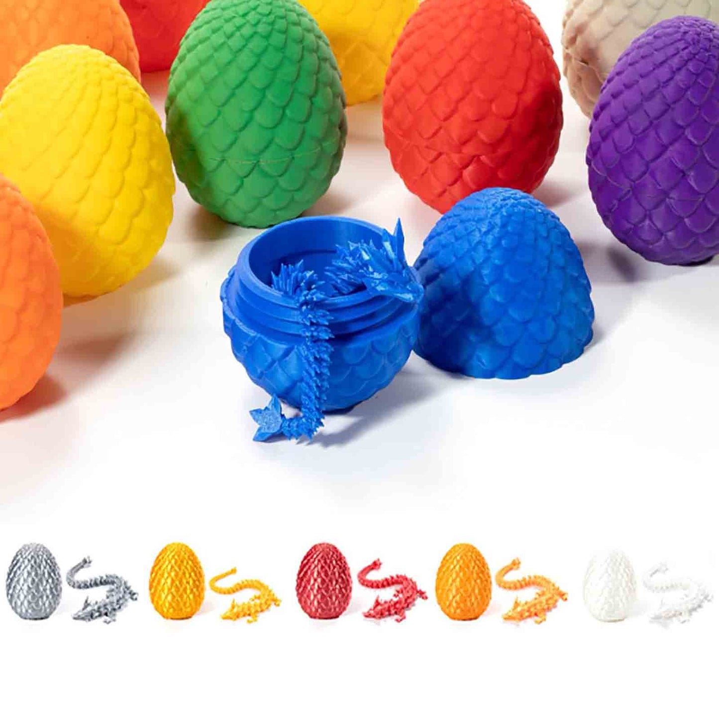 Lanbtorn Easter Egg, Dragon Egg, 12In Dragon Toy, 3D Printed Dragon Fidget Toys, 3D Printed Dragon Egg with Articulated Dragon Inside, Fidget Toys for Autism/ADHD, Easter Gifts