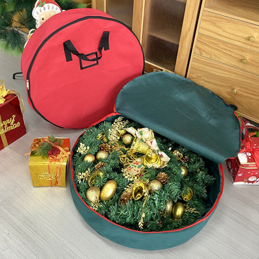 24In Christmas Wreath Storage Container,Fall Wreaths For Front Door,Christmas Ornament Storage,Christmas Wreath Storage Bag - Durable 600D Oxford Fabric Protection Case With Handles For Holiday Decor