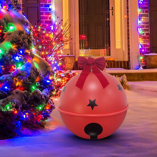 24In Giant Christmas Balls With Big Red Bow,24In Inflatable Christmas Ball Bow Bells Ornament,Inflatable Christmas Ornaments For Christmas Decorations Outdoor Hanging Ornament Yard Decoration