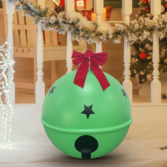 24In Giant Christmas Balls With Big Red Bow,60Cm Inflatable Christmas Ball Bow Bells Ornament,Inflatable Christmas Ornaments For Christmas Decorations Outdoor Hanging Ornament Yard Decoration