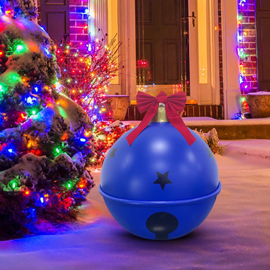 24In Giant Christmas Balls With Big Red Bow,60Cm Inflatable Christmas Ball Bow Bells Ornament,Inflatable Christmas Ornaments For Christmas Decorations Outdoor Hanging Ornament Yard Decoration