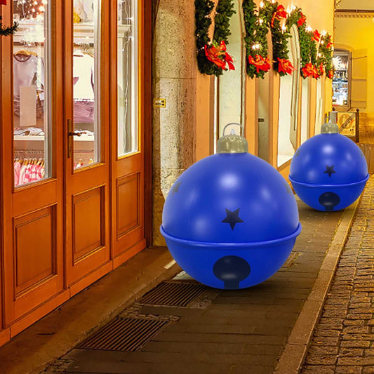 24In Giant Pvc Christmas Inflatable Ball,60Cm Inflatable Christmas Ball Outdoor Blow Up Xmas Inflatables Ornaments,Giant Pvc Christmas Ornament,Tree Yards Lawns Porch Garden Front Doors Holiday Decor