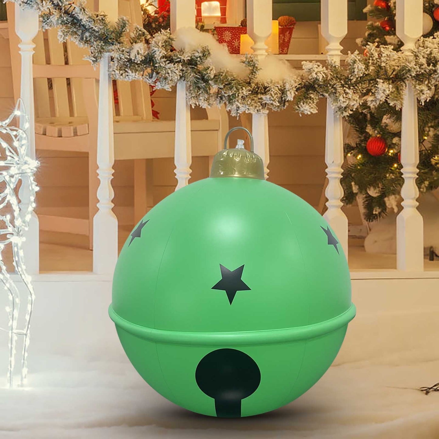 24In Giant Pvc Christmas Inflatable Ball,60Cm Inflatable Christmas Ball Outdoor Blow Up Xmas Inflatables Ornaments,Giant Pvc Christmas Ornament,Tree Yards Lawns Porch Garden Front Doors Holiday Decor