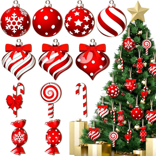 24Pc Christmas Lollipop Ornaments,Candy Cane Christmas Decorations,Candy Christmas Tree Decorations,Mini Candy Cane Hanging Ornaments Pendants,Candy Ornaments,Xmas Tree Party Home Decor