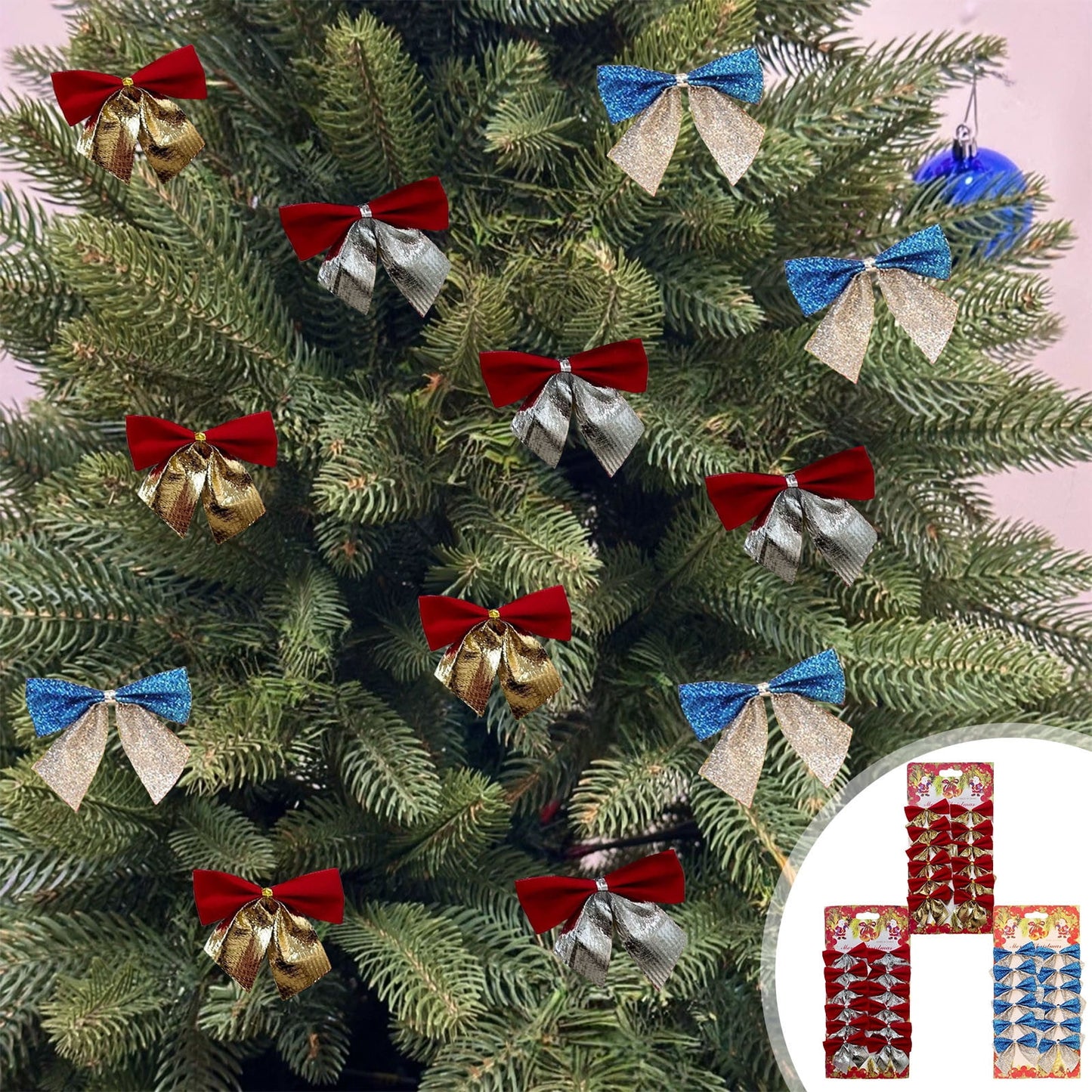 24X14X0.5Cm Mini Small Christmas Tree Hanging Ornaments,Christmas Bow Decor Under5 Christmas Tree Decorations 12Pc Christmas Decorations,Diy Craft,Jewelry Pendant,Gift Wrap,Holiday Decor,Music Makers
