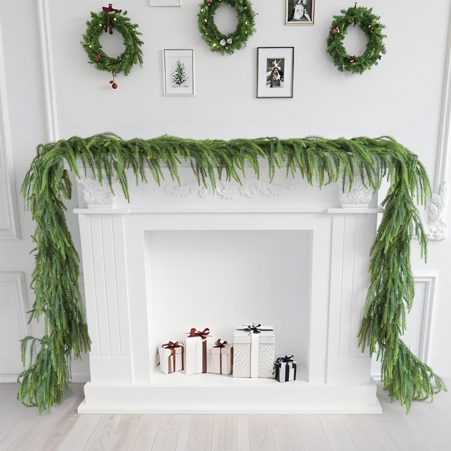 270 Cm Christmas Simulation Needle Soft Glue Needle Home Green,106 Inch Long Artificial Christmas Garland, Realistic Soft Needle Pine Greenery For Fireplace Staircase Wall Holiday Decor