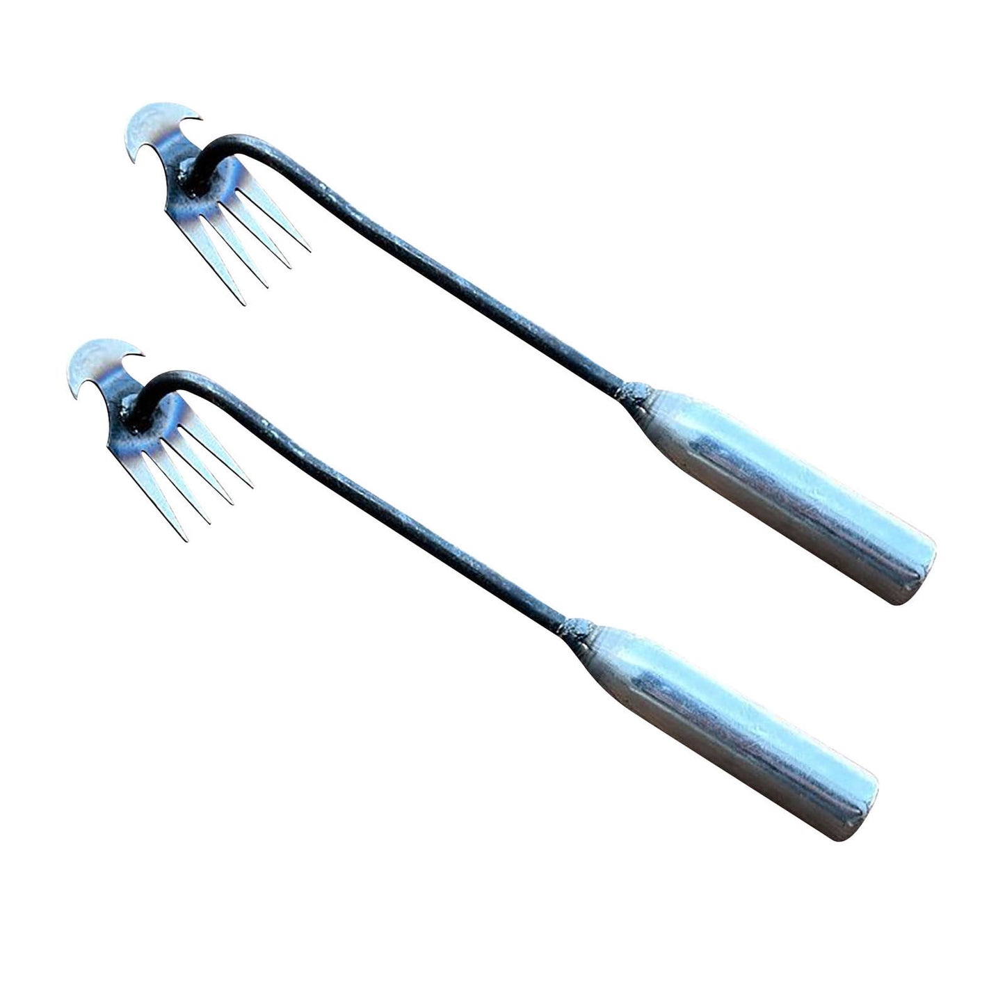 2PCS Gardens Weed Puller,CELNNCOE Weeding Artifact Uprooting Weeding Tool, Weed Puller,Premium Manganese Steel Forged Weed Puller 4 Teeth Dual Purpose Weeder for Gardening with Long Handle£¬ 11.4inch