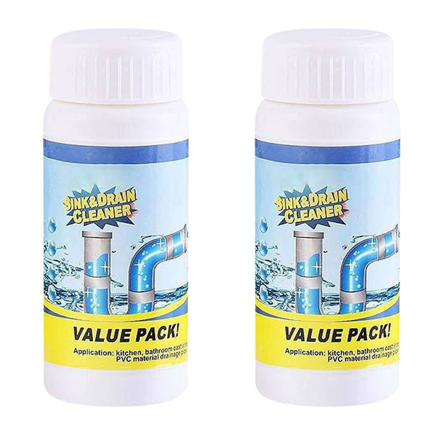 2Pc Fast Foam Toilet Cleaner,Pipe Clearing Agent Foam Cleaner,Effective Pipe Clearing Agent For Drain Blockage & Stains,Sink, Shower, Bathtub, Home