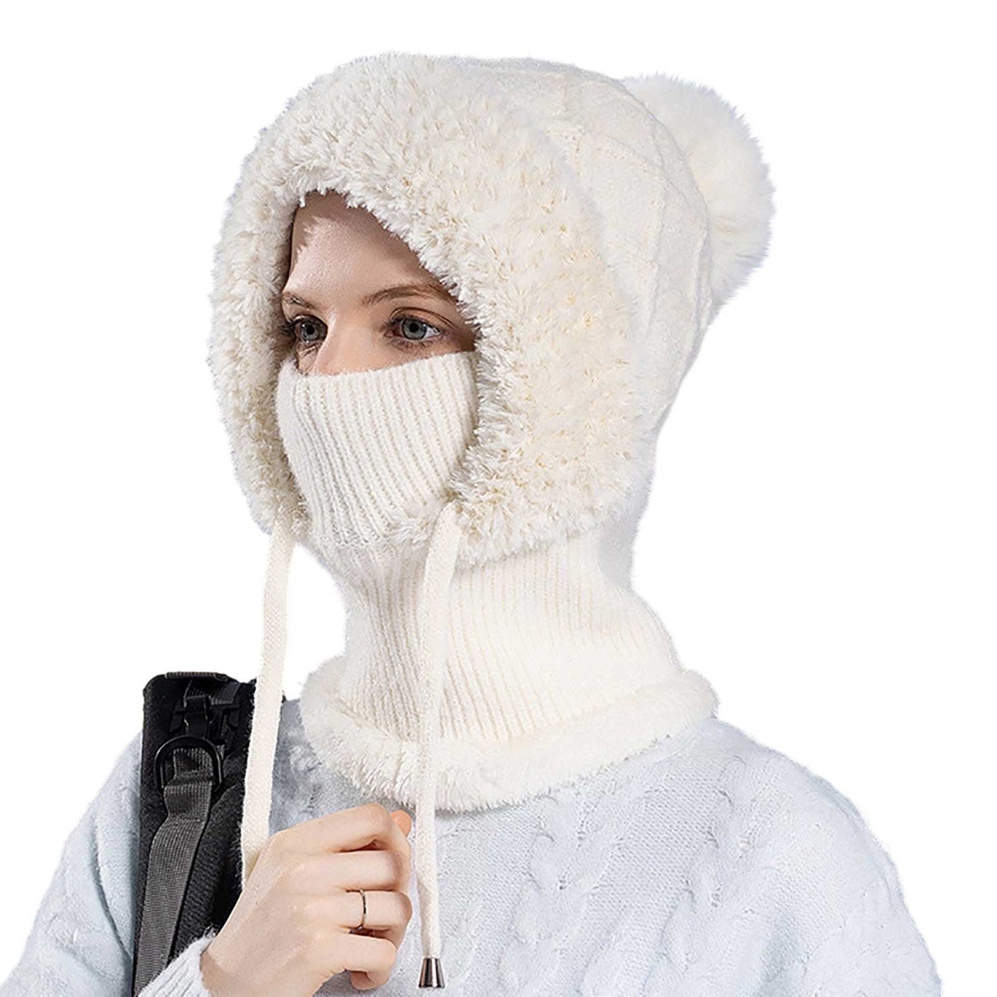 3 In 1 Hat For Women,3 In 1 Beanie Hat With Scarf And Mask,Beanie Hats For Women,3 In 1 Knitted Hat For Women With Scarf And Mask Fall Winter Warm Knitted Ski Scarf And Mask