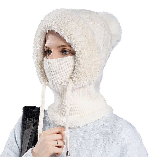 3 In 1 Hat For Women,3 In 1 Beanie Hat With Scarf And Mask,Beanie Hats For Women,3 In 1 Knitted Hat For Women With Scarf And Mask Fall Winter Warm Knitted Ski Scarf And Mask