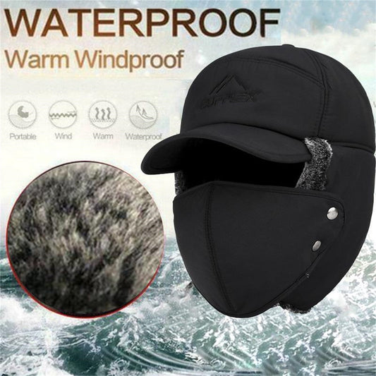 3-In-1 Winter Trapper Hat For Men,Mens Winter Hat,Windproof Warm Ear Flaps Hats,Faux Fur Winter Warm Hats For Outdoor Skiing Cycling Hunting,Trapper Hat For Men,Faux Fur Hat,Winter Hats For Men