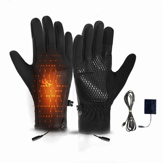 3-Level Rechargeable Touchscreen Electric Gloves,Heated Gloves For Men Women With Plush Liner Windproof Waterproof Non-Slip For Hiking Cycling Driving, Heated Rechargeable