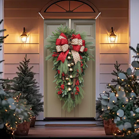 35X71In Christmas Door Cover - Dwarf/Santa Claus/Christmas Tree/Garland/Snowman Christmas Door Decorations,Merry Christmas Front Door Decorations,Holiday Party Christmas Decorations Indoor & Outdoor