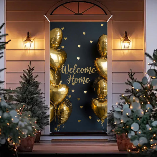 35X71In Christmas Door Cover - Dwarf/Santa Claus/Christmas Tree/Garland/Snowman Christmas Door Decorations,Merry Christmas Front Door Decorations,Holiday Party Christmas Decorations Indoor & Outdoor