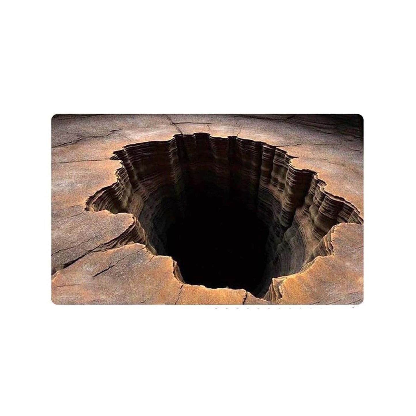 3D Rugs Optical Illusion,3D Hole Rug That Looks Like A Hole,Dog Gets Scared Of 3D Carpet, As Test & Game With Your Cat Or Dog,Visual Diatomite Mud Entrance Door Mat Waterproof Bathroom Floor Mat
