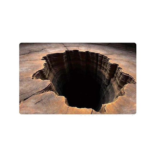 3D Rugs Optical Illusion,3D Hole Rug That Looks Like A Hole,Dog Gets Scared Of 3D Carpet, As Test & Game With Your Cat Or Dog,Visual Diatomite Mud Entrance Door Mat Waterproof Bathroom Floor Mat