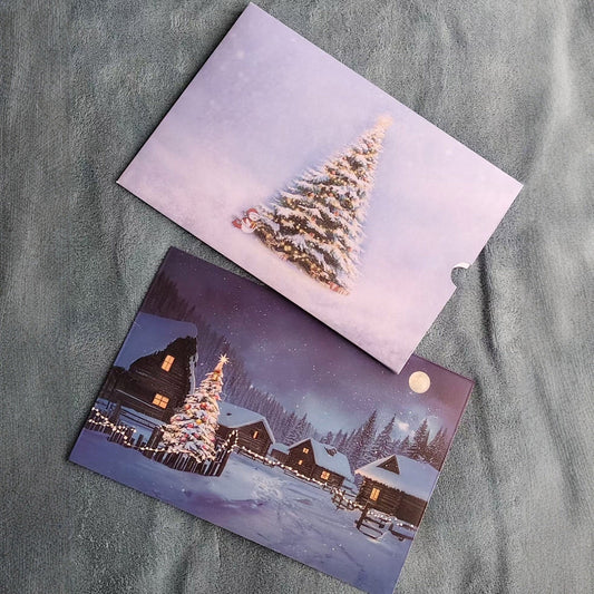 3Pc Temperature Color Changing Christmas Card,Magic Temperature Sensitive Christmas Greeting Card With Envelope,Temperature Changing Christmas Card,Color Changing Holiday Card,Unique Festive Wishes