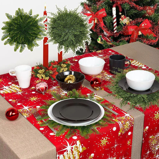 40Cm Christmas Placemats,Christmas Kitchen Decor,Round Greenery Place Mats Xmas Circular Artificial Wreath Dining Table Decor Winter Fake Plants Branches Mats For Kitchen Accessories
