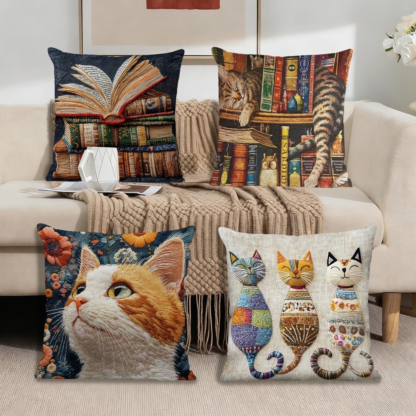45*45Cm Funny Pillows Cover,18In Funny Throw Pillows Cases,Funny Cat Decorative Throw Pillow Covers,Square Pillowcase With Zipper For Living Room,Bed Decor,Patio,Car,French Country Sofa Cushion Cases