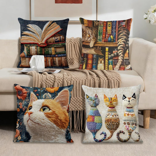 45*45Cm Funny Pillows Cover,18In Funny Throw Pillows Cases,Funny Cat Decorative Throw Pillow Covers,Square Pillowcase With Zipper For Living Room,Bed Decor,Patio,Car,French Country Sofa Cushion Cases