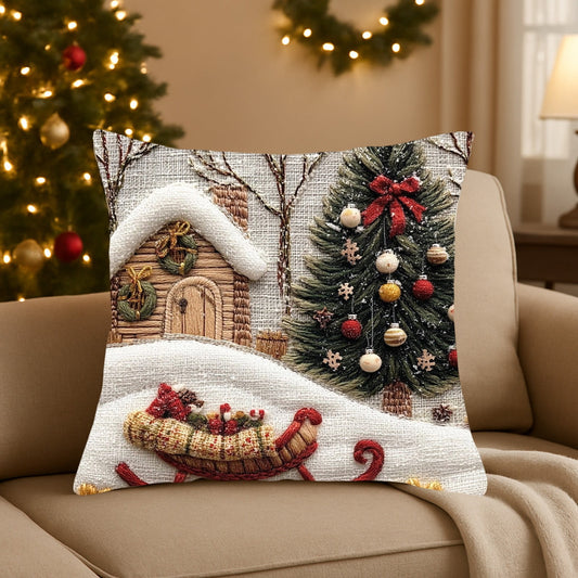 4Pc Snowman Pillow Covers Square Christmas Throw Pillow Covers 18''X18'' Linen Xmas Deer & Snowman Plaid Cushion Cover Decorative Square Pillowcases With Invisible Zipper For Living Room Sofa Bedroom