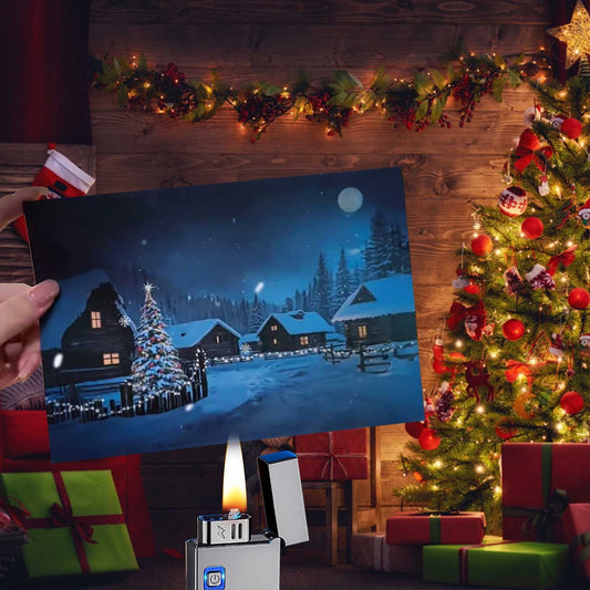 4Pc Temperature Changing Christmas Card,Temperature Color Changing Christmas Card,Reusable Color Changing Light Up Christmas Cards, Creative Surprise Greeting For Girlfriend,Colleagues
