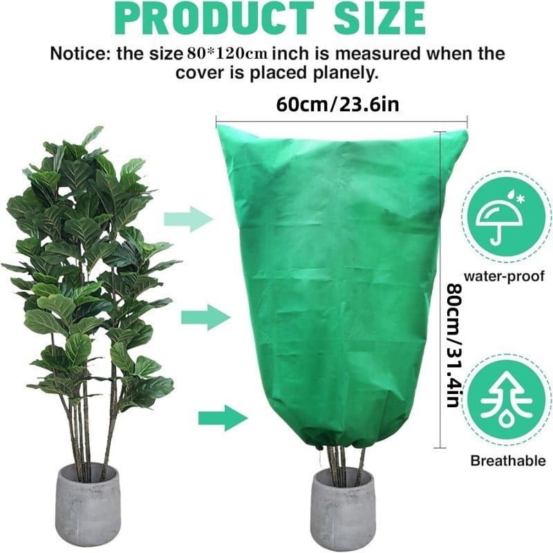 4Pc Tree Covers For Winter Plant Covers Freeze Protection,Thicker Large Outdoor Winter Frost Cloths Blankets With Zipper Drawstring, Reusable Garden Tree Cover Bags For Fruit Tree Shrub Potted