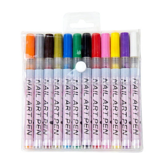 5/12/18/24/36/48 Colors Nail Art Pens Set 12 Colors Nail Art Markers,Christmas Gifts Nail Polish Pens Drawing Painting Pen For Home Salon,Quickly Dry Nail Art Nail Diy Decoration For Adult Kids