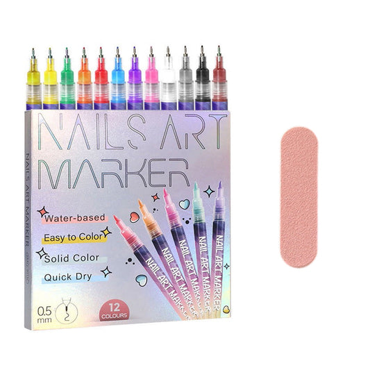 5/12/18/24/36/48 Colors Nail Art Pens Set 12 Colors Nail Art Markers,Christmas Gifts Nail Polish Pens Drawing Painting Pen For Home Salon,Quickly Dry Nail Art Nail Diy Decoration For Adult Kids
