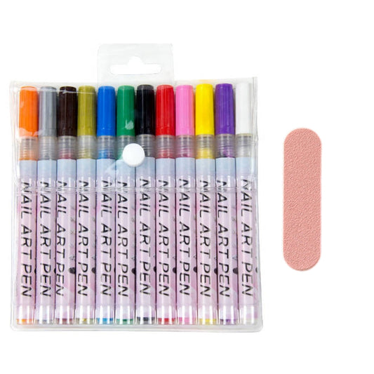 5/12/18/24/36/48 Colors Nail Art Pens Set 12 Colors Nail Art Markers,Nail Art Pens For Painting Nails Christmas Gifts Nail Polish Pens Drawing Painting Pen Home Salon,Quickly Dry Nail For Adult Kids