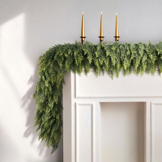 59 In Norfolk Artificial Soft Rattan,Green Pvc Christmas Vine For Indoor Outdoor Holiday Door Window Wall Decor, Christmas Halloween Decoration Hotel Decoration Indoor And Outdoor
