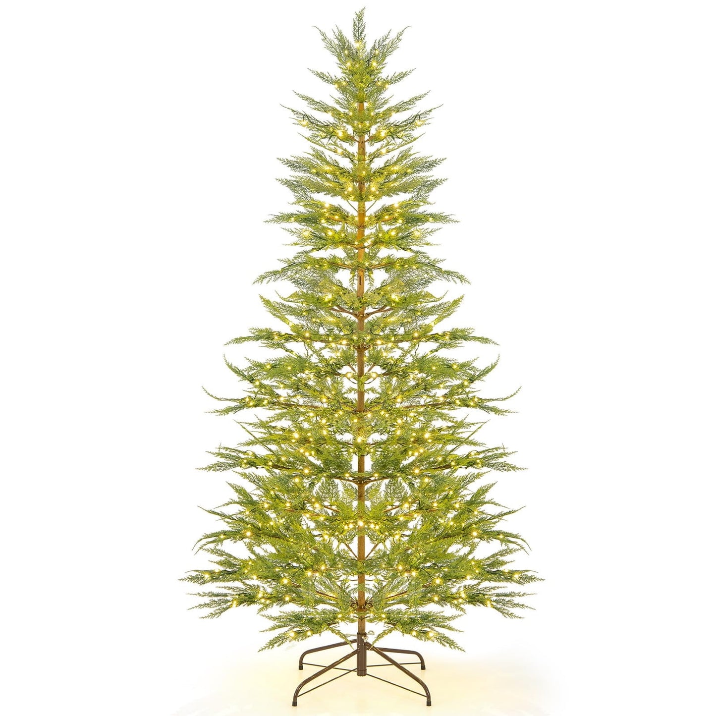 5Ft Pre-Lit Artificial Christmas Tree Green With Warm White Led Lights, Realistic Pe/Pvc Construction & Hinged Branches For Easy Setup, Holiday Decor,Traditional Decoration Of Festivities