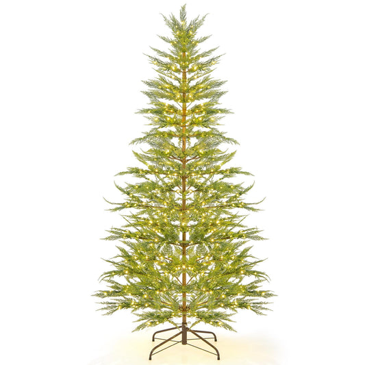 5Ft Pre-Lit Artificial Christmas Tree Green With Warm White Led Lights, Realistic Pe/Pvc Construction & Hinged Branches For Easy Setup, Holiday Decor,Traditional Decoration Of Festivities