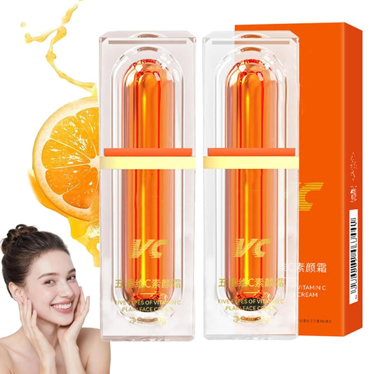 5PCS Five Vitamin C Tone Up Cream, Vitamin C Cream for Face, Quick Makeup Moisturizer for Radiant Skin, Face Moisturizing Deep Hydration Toning, for All Skin Types & Daily Use New