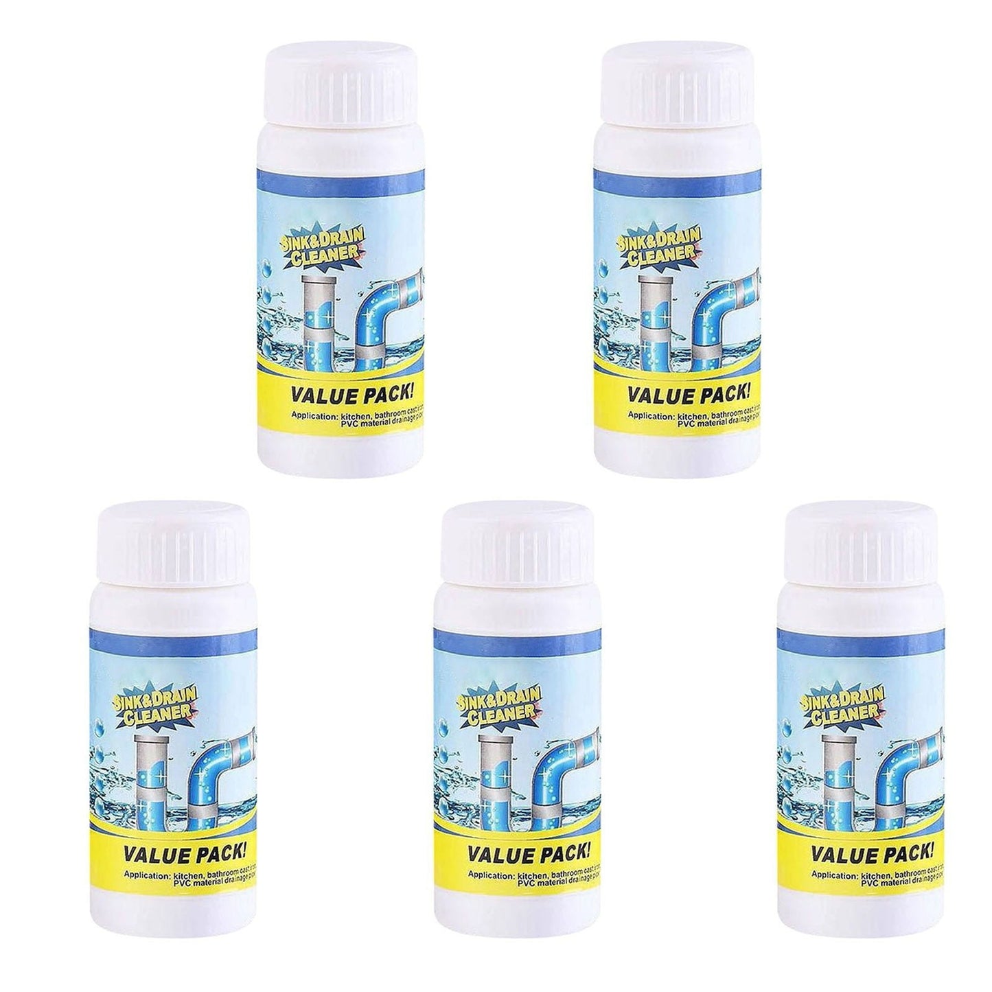 5Pc Fast Foam Toilet Cleaner,Pipe Clearing Agent Foam Cleaner,Effective Pipe Clearing Agent For Drain Blockage & Stains,Sink, Shower, Bathtub, Home