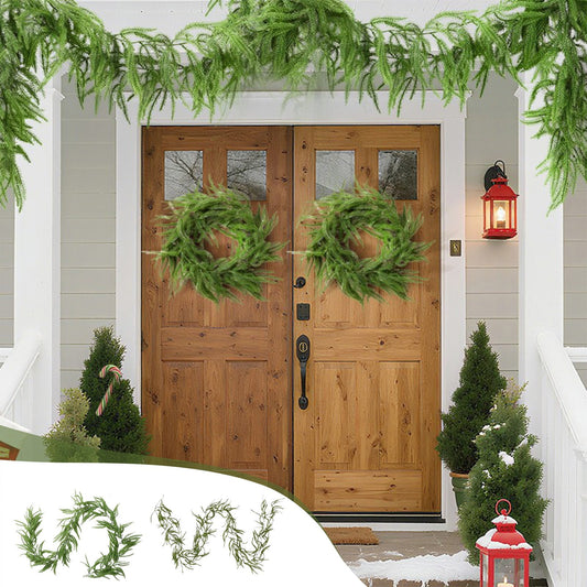 6 Ft Artificial Real Touch Norfolk Pine Garlands For Decoration,Christmas Garland For Mantle,Realistic Natural Christmas Greenery For Table, Mantle, Wall, Indoor, Outdoor Christmas Holiday Decor