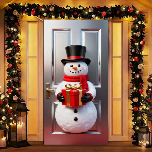 6X3Ft Christmas Decorations Door Cover Merry Christmas Door Cover,6X3Ft Banner,Christmas Background Holidays Hanging Door Banner, Christmas Xmas Winter Holiday Home Kitchen