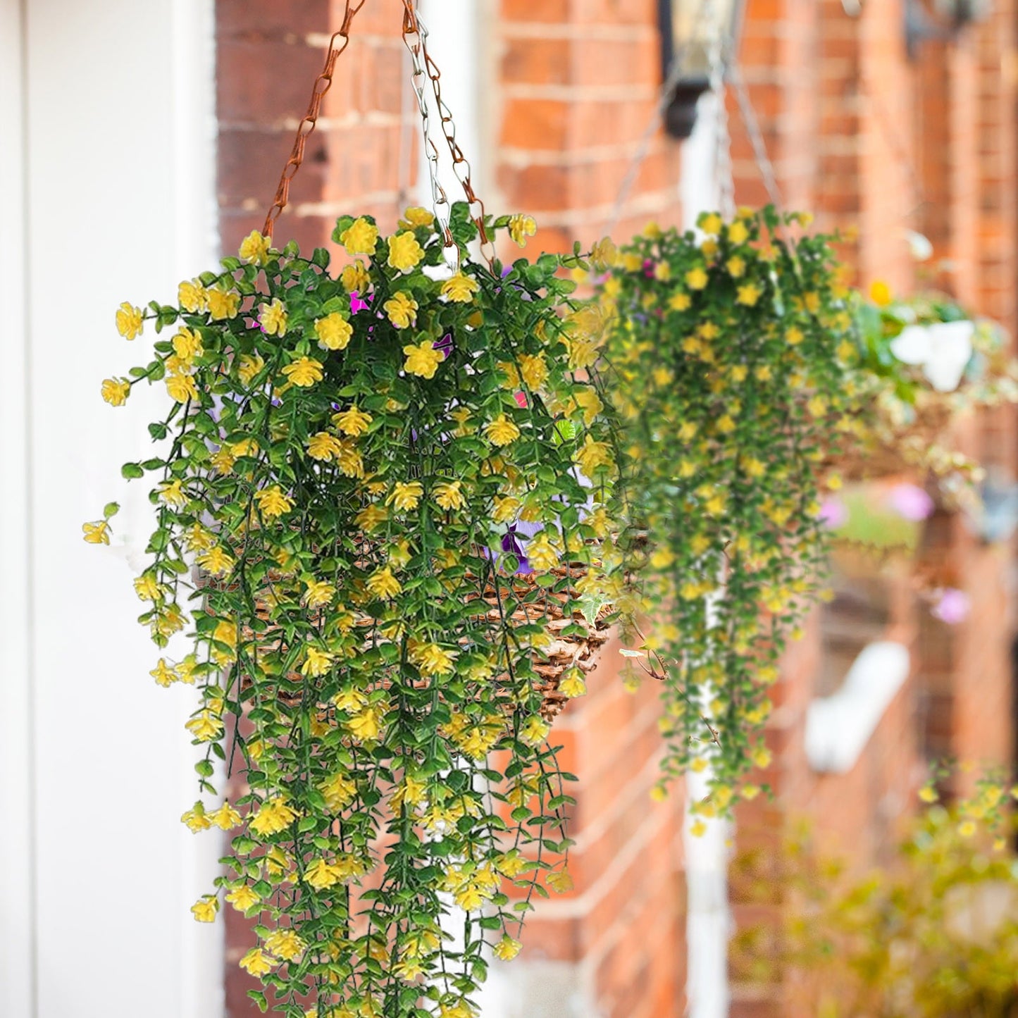 Artificial Vine Silk Flowers,Artificial Artificial Hanging Flowers Artificial Flower Vines Chlorophytum Plastic Artificial Flowers Outdoor Flowers