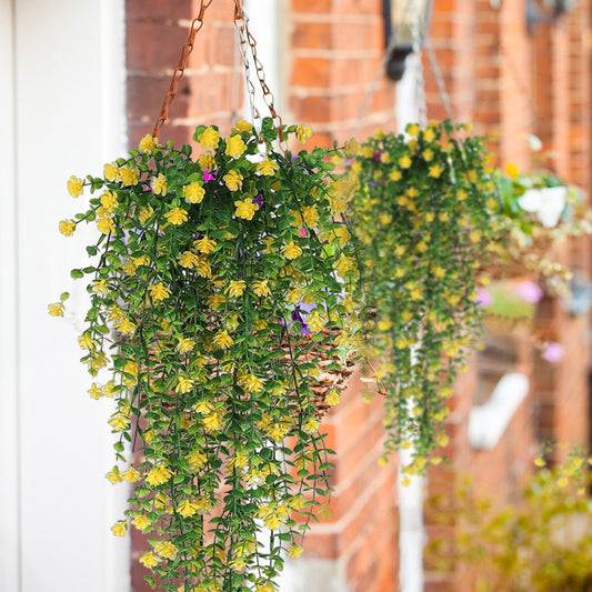 Artificial Vine Silk Flowers,Artificial Artificial Hanging Flowers Artificial Flower Vines Chlorophytum Plastic Artificial Flowers Outdoor Flowers