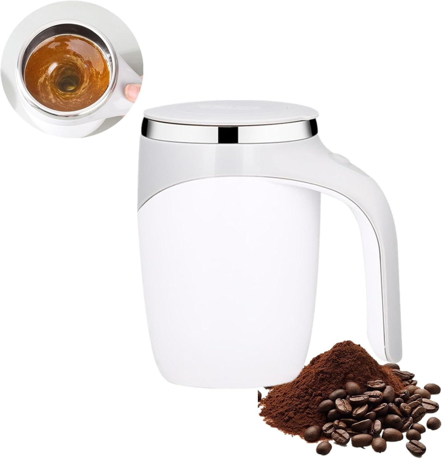 Automatic Magnetic Stirring Coffee Mug, Electric Mixing Cup,Self Stirring Coffee Mug With Lid,Rotating Home Office Travel Mixing Cup,Electric Stainless Steel Self Mixing Coffee Tumbler(Rechargeable)