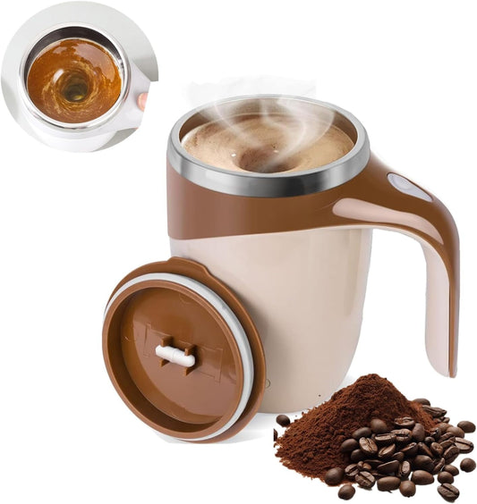Automatic Magnetic Stirring Coffee Mug, Electric Mixing Cup,Self Stirring Coffee Mug With Lid,Rotating Home Office Travel Mixing Cup,Funny Electric Stainless Steel Self Mixing Coffee Tumbler(Battery)