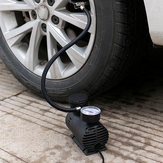 Banzch 01 12V Portable, Mechanical Pressure Gauge Tire Pump & inflator - Black