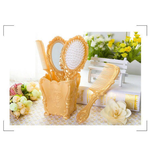 Banzch 5pcs Vanity Mirror Comb Set Plastic Wallet Massage Kit Plastic Mirror Travel Mirror Straightening Brush Hand Hair Comb Hair Brush Comb Detangling Hair Comb,Mothers Day Gifts