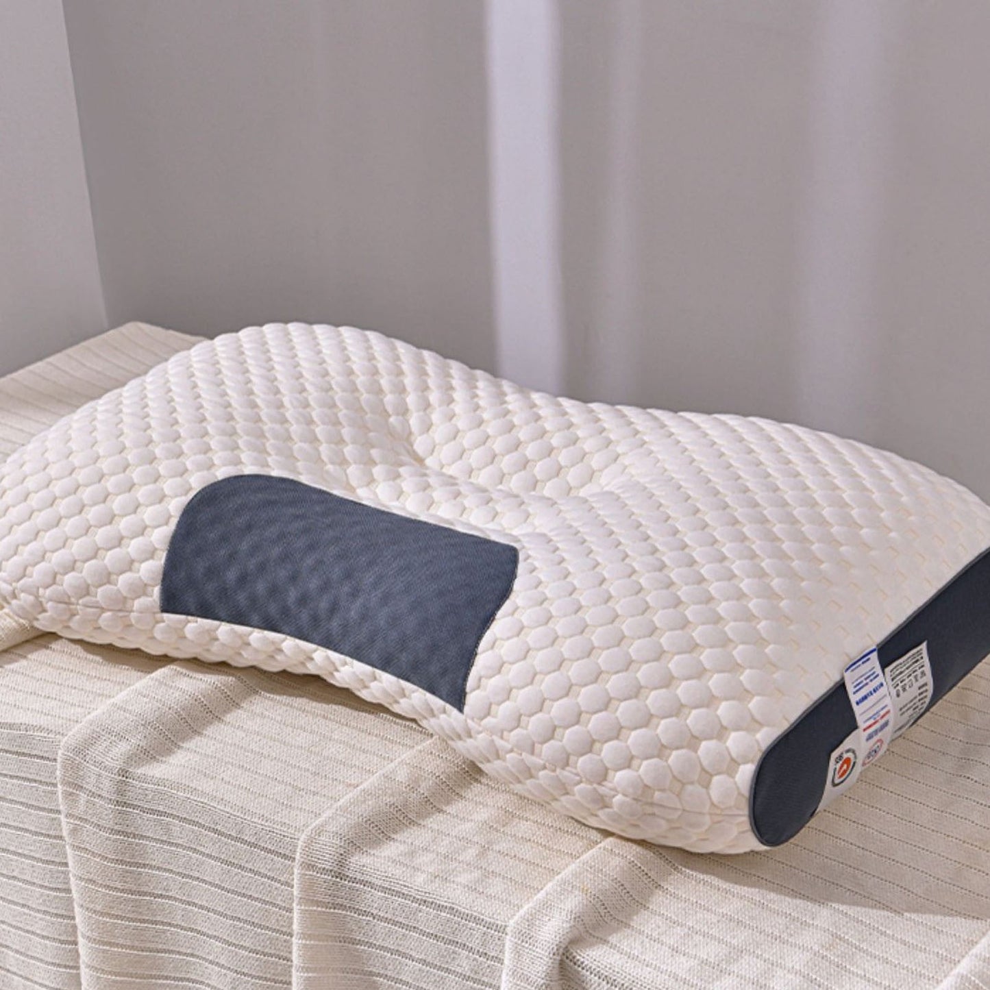 Banzch Anti Snore Pillows for Sleeping,Ergonomic Neck Support Pillow for Neck and Shoulder Pain Relief with Soft and Non Collapsing Core Protects The Cervical Spine,Household Cervical Pillow,1pcs