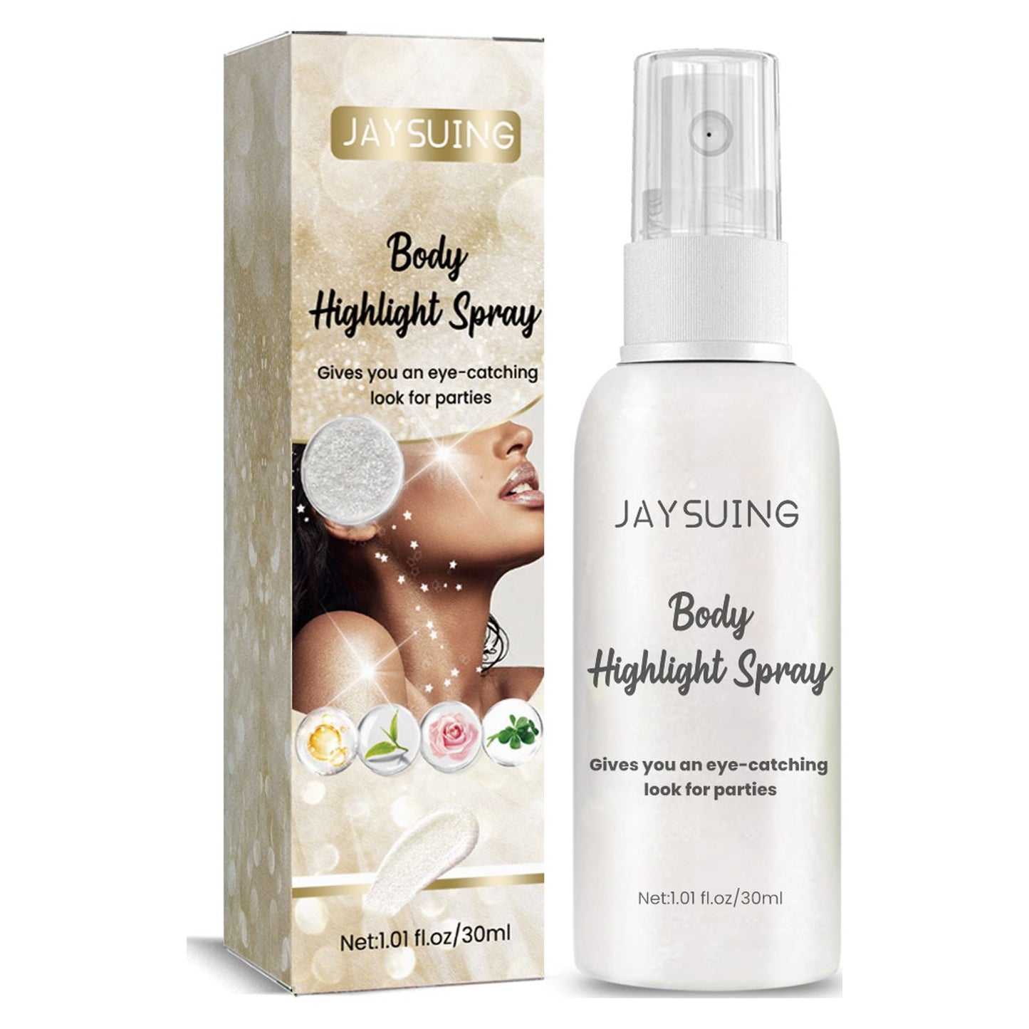 Banzch Body Highlight Spray£¨30ml£© Body Glitter Spray,Quick Dry Face Liquid Glitter Gel £¬Body Painted Stage Makeup Highlight,for Face Neck, Eyes, Dress Prom Party,Mothers Day Gifts