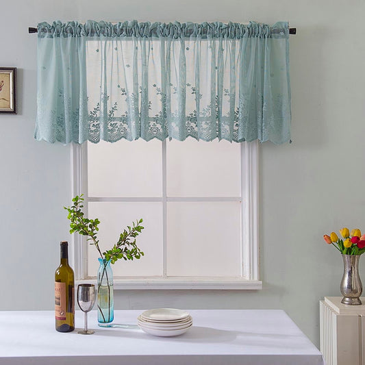 Banzch Boho Curtains,Boho Kitchen Curtains,Woven Textured Valance for Bathroom Water Repellent Window Covering