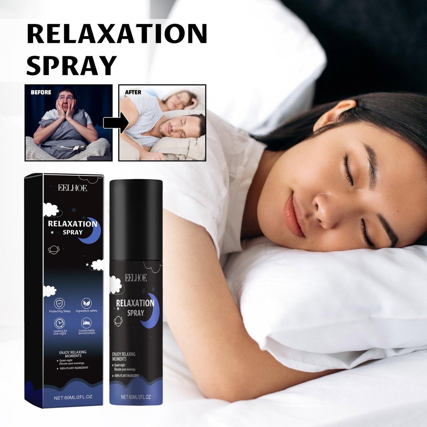 Banzch Calm Aromatherapy Spray With Lavender Chamomile Essential Oil Natural Sleep Spray Pillow Spray Linen Mist Room Spray Lavender Spray Freshener 60ml,Mothers Day Gifts